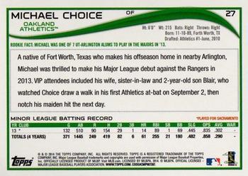 2014 Topps - Red Foil #27 Michael Choice Back