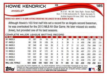 2014 Topps - Red Foil #185 Howie Kendrick Back