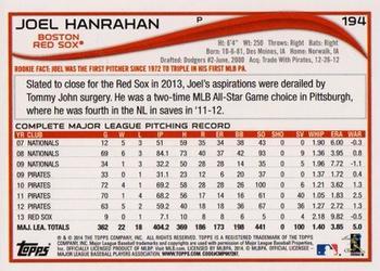 2014 Topps - Red Foil #194 Joel Hanrahan Back