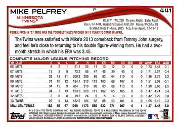 2014 Topps - Red Foil #441 Mike Pelfrey Back