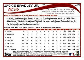 2014 Topps - Red Foil #439 Jackie Bradley Jr. Back