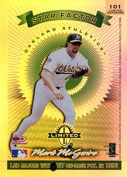 1997 Donruss Limited - Limited Exposure #101 Mark McGwire Back