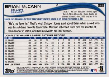 2014 Topps - Blue #225 Brian McCann Back