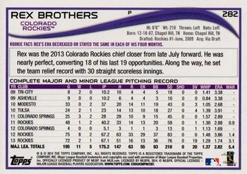 2014 Topps - Blue #282 Rex Brothers Back
