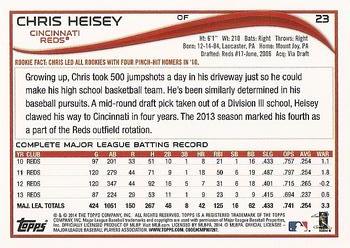 2014 Topps - Green #23 Chris Heisey Back