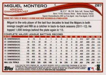 2014 Topps - Green #287 Miguel Montero Back