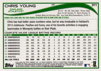 2014 Topps - Yellow #311 Chris Young Back