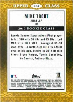 2014 Topps - Upper Class #UC-2 Mike Trout Back