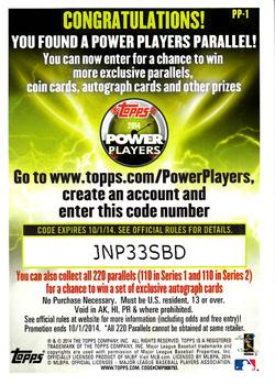 2014 Topps - Power Players #PP-1 Bryce Harper Back