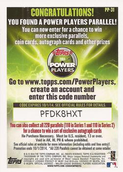 2014 Topps - Power Players #PP-31 Joe Blanton Back