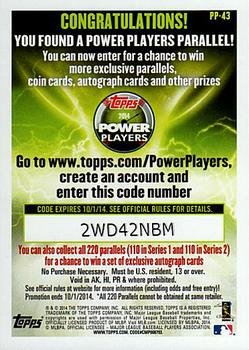 2014 Topps - Power Players #PP-43 Trevor Cahill Back