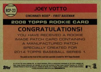 2014 Topps - Commemorative Rookie Patches #RCP-23 Joey Votto Back
