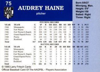 1995 Fritsch AAGPBL Series 1 #75 Audrey Haine Back