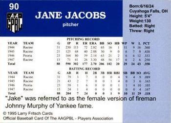 1995 Fritsch AAGPBL Series 1 #90 Jane Jacobs Back