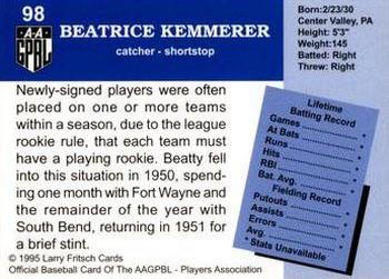 1995 Fritsch AAGPBL Series 1 #98 Beatty Kemmerer Back