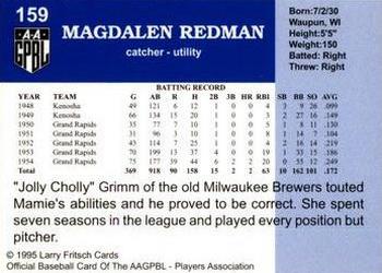 1995 Fritsch AAGPBL Series 1 #159 Mamie Redman Back