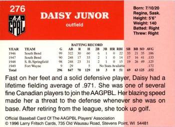 1996 Fritsch AAGPBL Series 2 #276 Daisy Junor Back