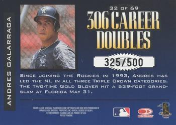 1997 Donruss Limited - Fabric of the Game #32 Andres Galarraga Back