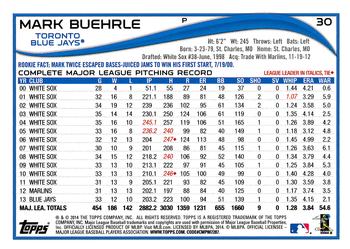 2014 Topps - Red #30 Mark Buehrle Back