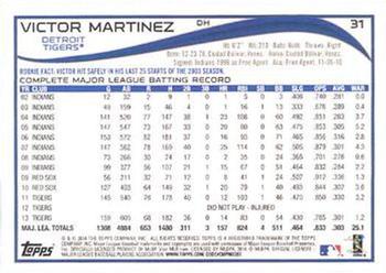2014 Topps - Red #31 Victor Martinez Back