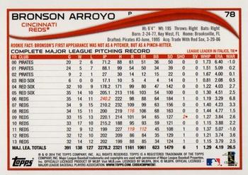 2014 Topps - Red #78 Bronson Arroyo Back