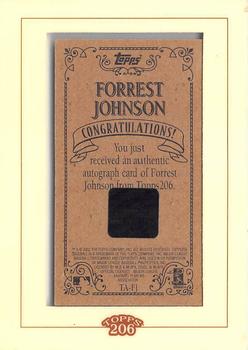 2002 Topps 206 - Autographs #TA-FJ Forrest Johnson Back