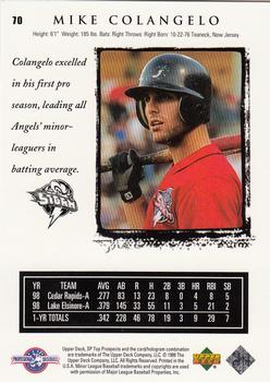 1999 SP Top Prospects #70 Mike Colangelo Back