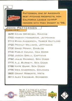 2000 SP Top Prospects #6 John Patterson Back