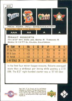 2000 SP Top Prospects #80 Grant Roberts Back