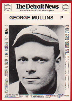 1981 Detroit News Detroit Tigers #119 George Mullin Front