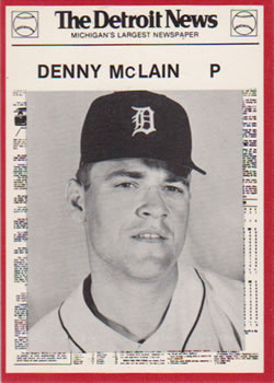 1981 Detroit News Detroit Tigers #15 Denny McLain Front