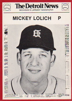 1981 Detroit News Detroit Tigers #55 Mickey Lolich Front