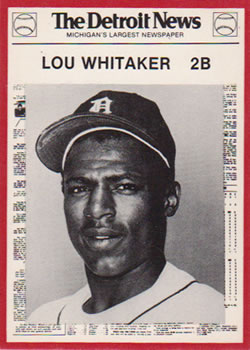 1981 Detroit News Detroit Tigers #59 Lou Whitaker Front