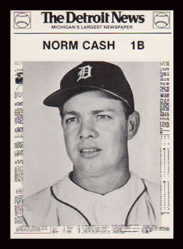 1981 Detroit News Detroit Tigers #73 Norm Cash Front