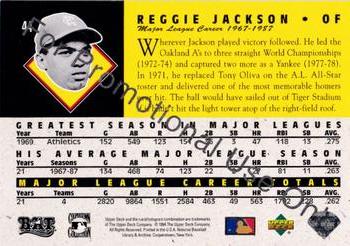 1994 Upper Deck All-Time Heroes #44 Reggie Jackson Back