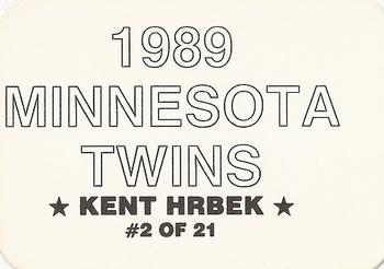 1989 Minnesota Twins (unlicensed) #2 Kent Hrbek Back