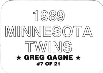 1989 Minnesota Twins (unlicensed) #7 Greg Gagne Back