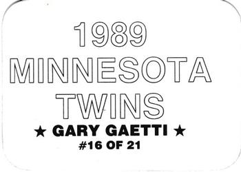 1989 Minnesota Twins (unlicensed) #16 Gary Gaetti Back