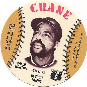 1976 Crane Potato Chips Discs #NNO Willie Horton Front