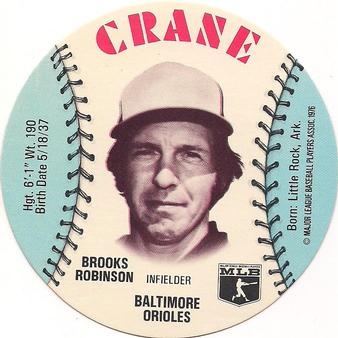 1976 Crane Potato Chips Discs #NNO Brooks Robinson Front