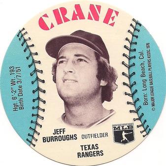 1976 Crane Potato Chips Discs #NNO Jeff Burroughs Front