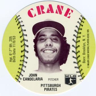1976 Crane Potato Chips Discs #NNO John Candelaria Front