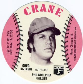 1976 Crane Potato Chips Discs #NNO Greg Luzinski Front