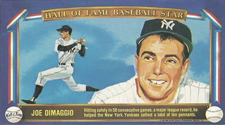 1982 Davco Hall of Fame Baseball Stars #5 Joe DiMaggio Front
