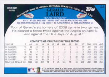 2009 Topps #23 Gerald Laird Back