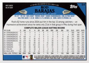 2009 Topps #84 Rod Barajas Back