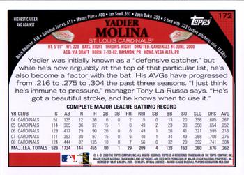 2009 Topps #172 Yadier Molina Back