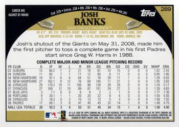 2009 Topps #289 Josh Banks Back