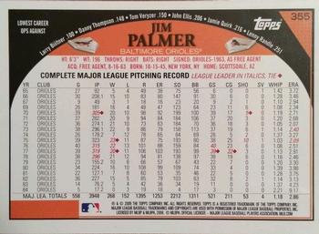 2009 Topps #355 Jim Palmer Back