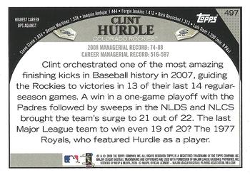 2009 Topps #497 Clint Hurdle Back